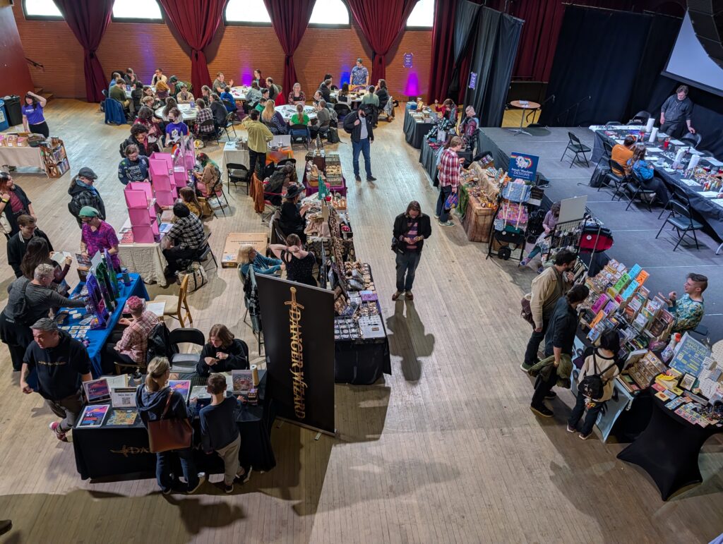 View from above of the show floor